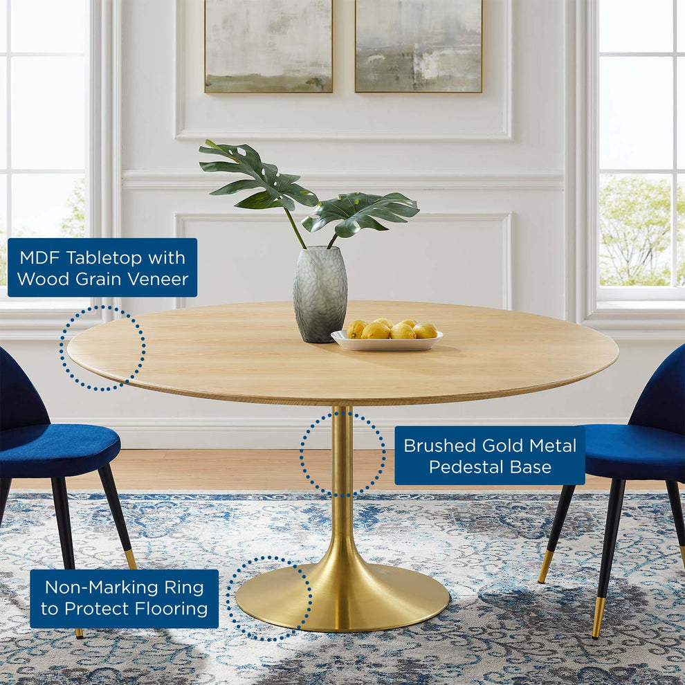 Modway Lippa 60" Wood Dining Table - EEI-5233 | Dining Tables | Modishstore - 5
