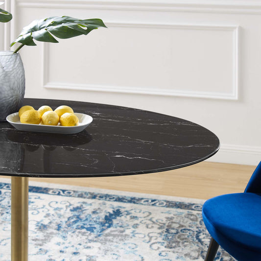 Lippa 54" Oval Artificial Marble Dining Table By Modway | Dining Tables | Modishstore