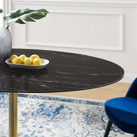Lippa 60" Oval Artificial Marble Dining Table By Modway | Dining Tables | Modishstore