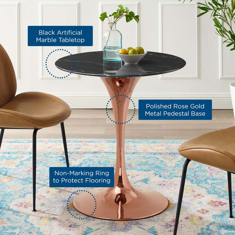 Lippa 28" Artificial Marble Dining Table By Modway - EEI-5257 | Dining Tables | Modishstore - 5