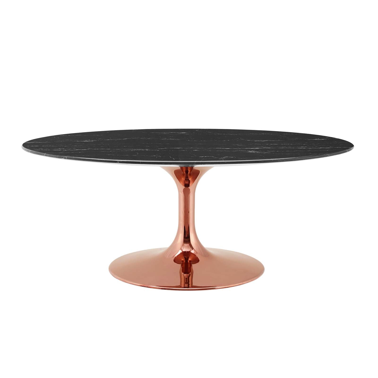 Lippa 42" Oval Artificial Marble Coffee Table By Modway - EEI-5282 | Coffee Tables | Modishstore - 2