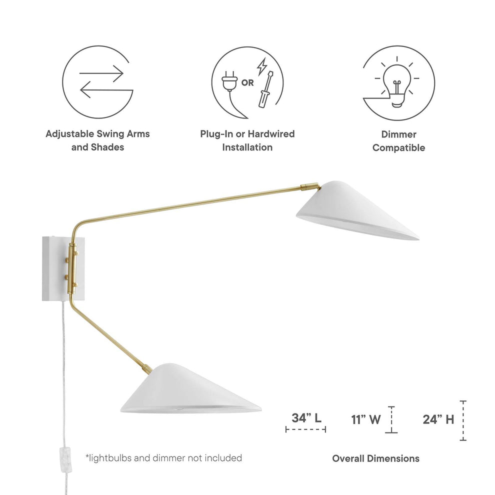 Modway Journey 2-Light Swing Arm Wall Sconce - EEI-5294 | Sconces | Modishstore - 14