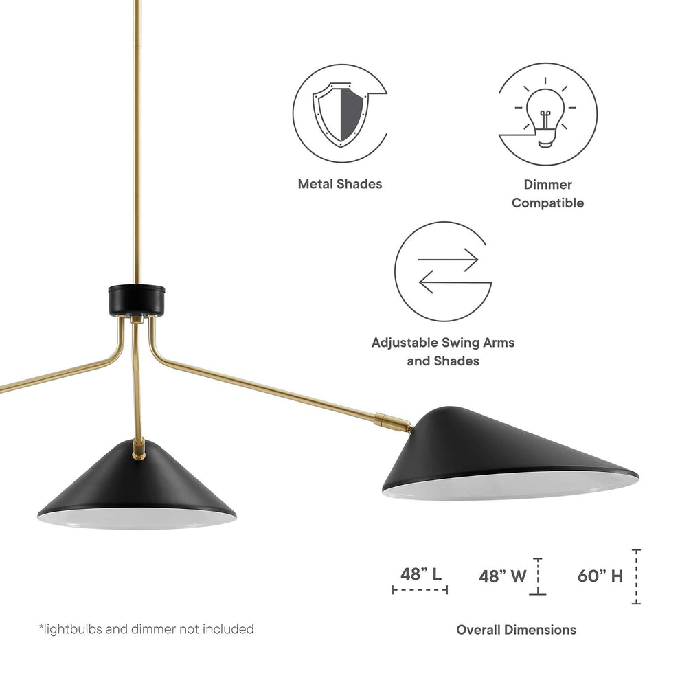 Modway Journey 3-Light 14" Arm Pendant - EEI-5297 | Pendant Lamps | Modishstore - 7
