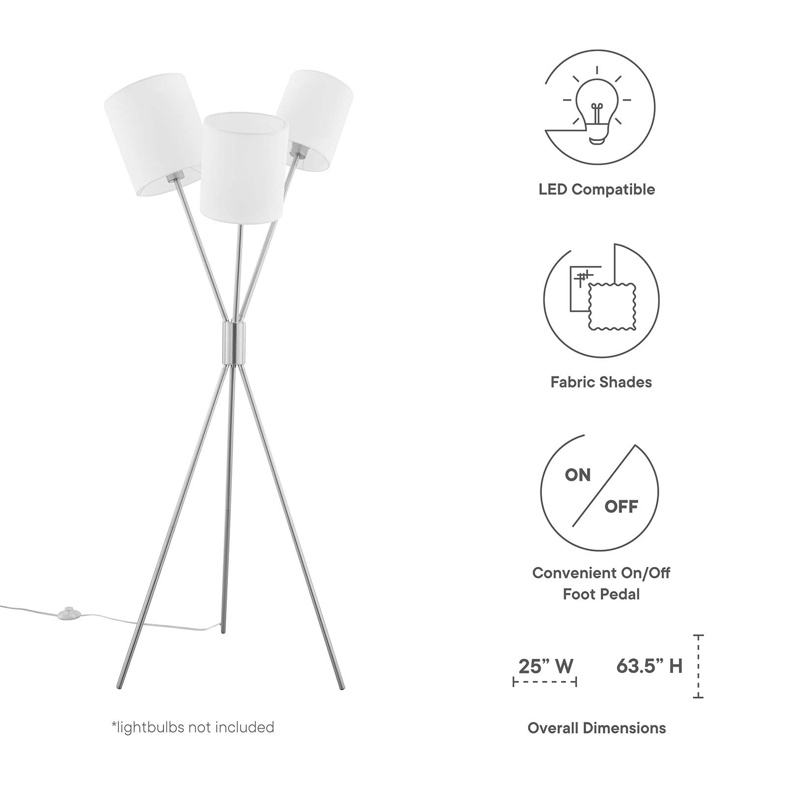 Modway Alexa 3-Light Floor Lamp | Floor Lamps | Modishstore-14