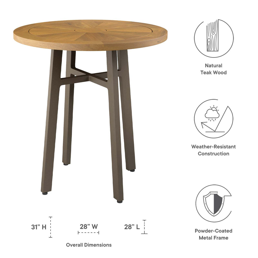 Meadow Outdoor Patio Teak Wood Dining Table By Modway - EEI-5312 | Outdoor Tables | Modishstore - 4