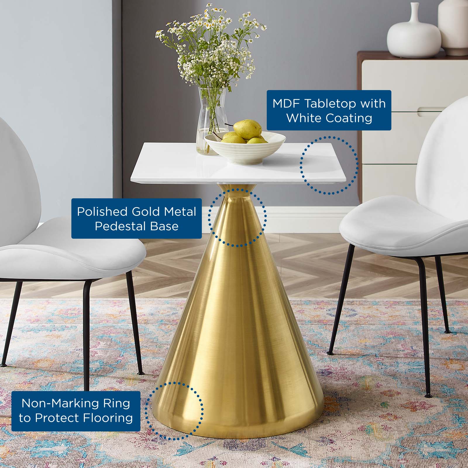 Tupelo 24" Square Dining Table By Modway - EEI-5315 | Dining Tables | Modishstore - 5