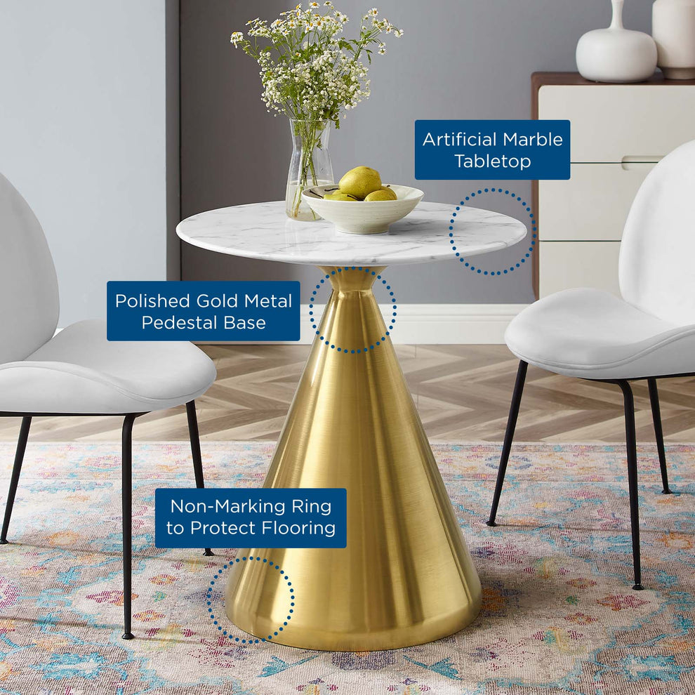 Tupelo 28" Artificial Marble Dining Table By Modway - EEI-5318 | Dining Tables | Modishstore - 5