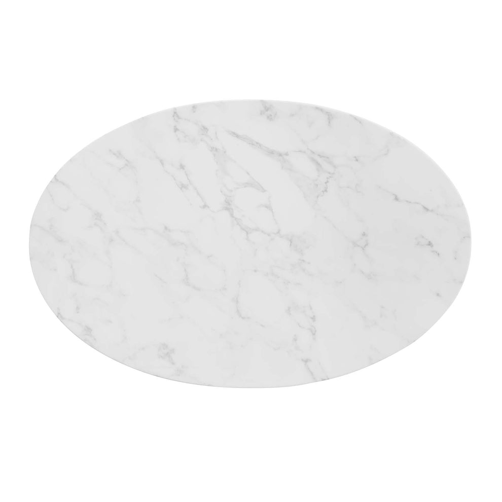 Tupelo 42" Oval Artificial Marble Dining Table By Modway - EEI-5322 | Dining Tables | Modishstore - 3