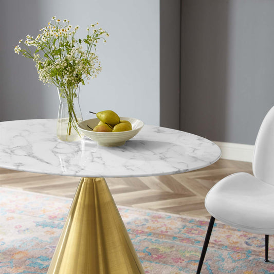 Tupelo 42" Oval Artificial Marble Dining Table By Modway - EEI-5322 | Dining Tables | Modishstore - 1