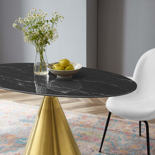 Tupelo 48" Oval Artificial Marble Dining Table By Modway | Dining Tables | Modishstore