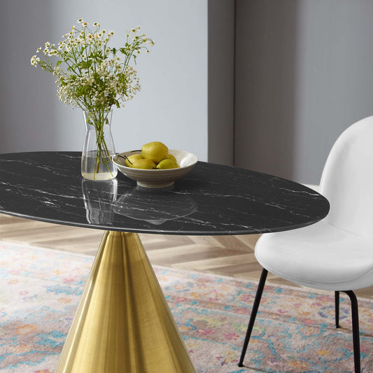 Tupelo 48" Oval Artificial Marble Dining Table By Modway - EEI-5331 | Dining Tables | Modishstore - 1