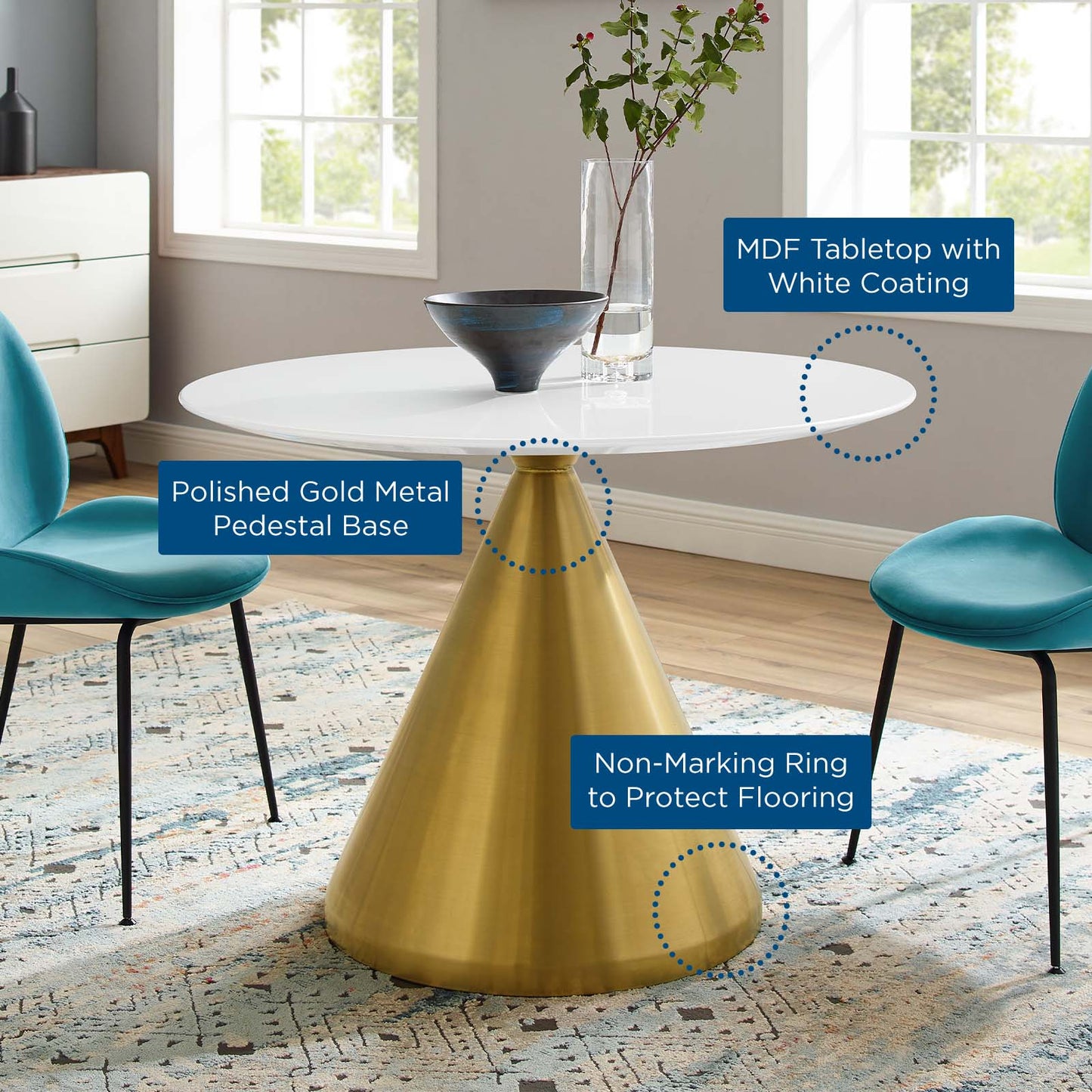 Tupelo 40" Dining Table By Modway - EEI-5332 | Dining Tables | Modishstore - 5