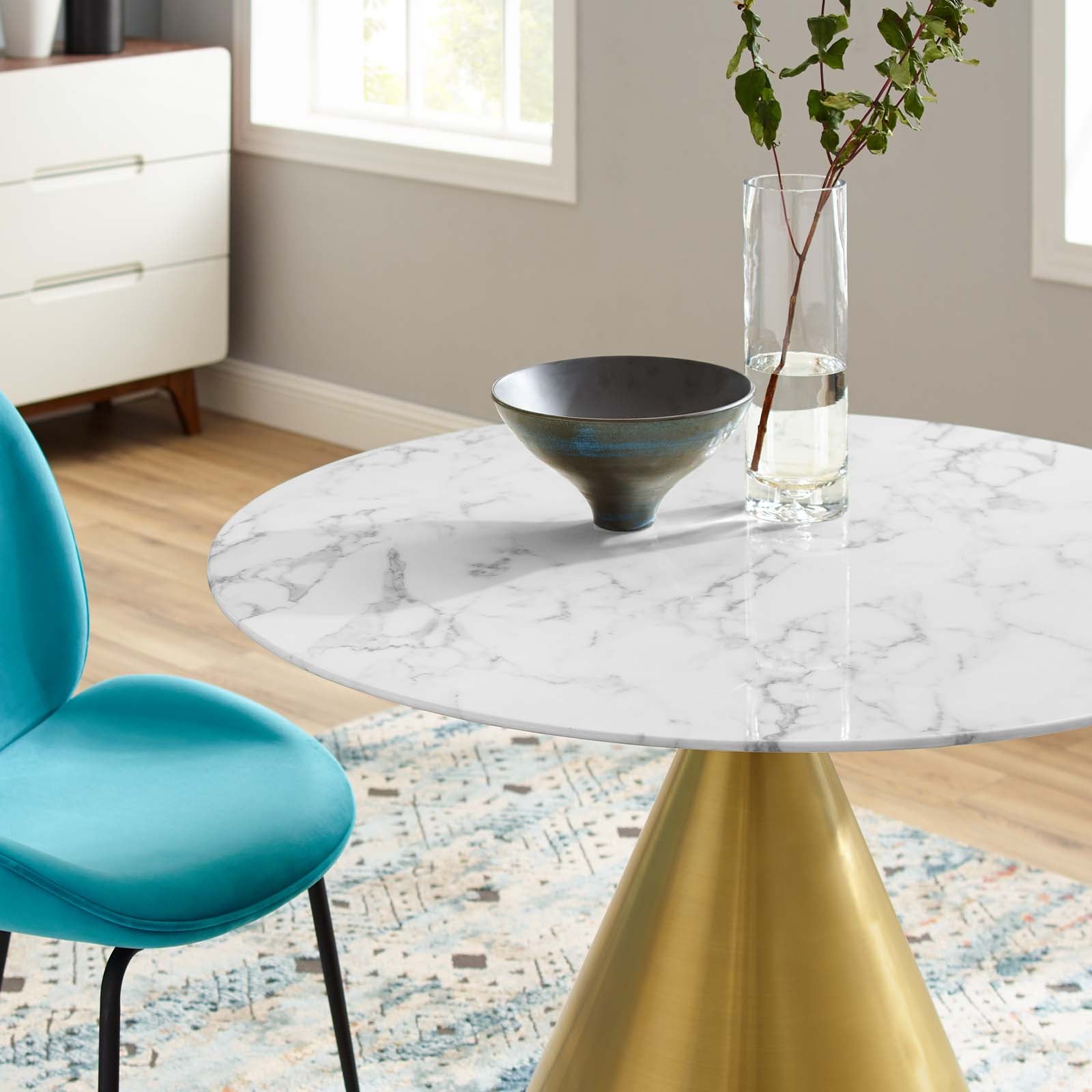 Tupelo 40" Artificial Marble Dining Table By Modway | Dining Tables | Modishstore