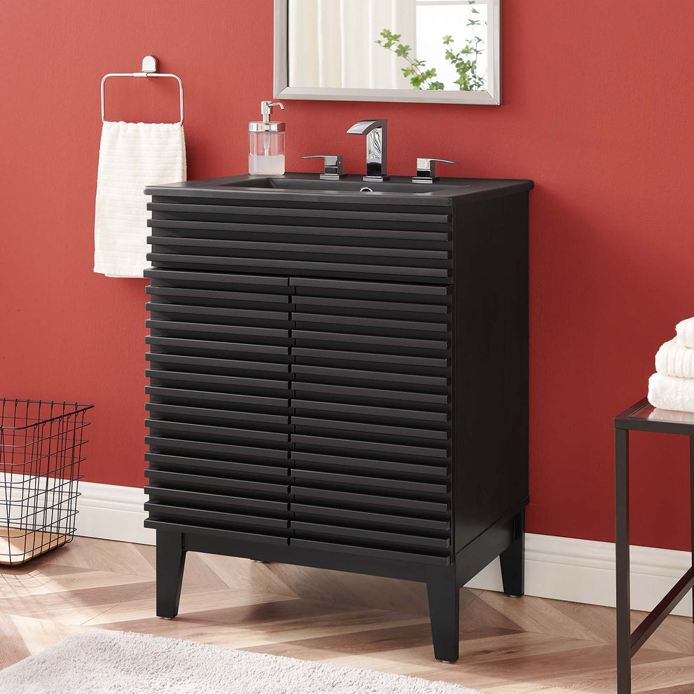 Modway Render 24" Bathroom Vanity w/Black Basin - EEI-5350 | Bathroom Accessories | Modishstore - 1