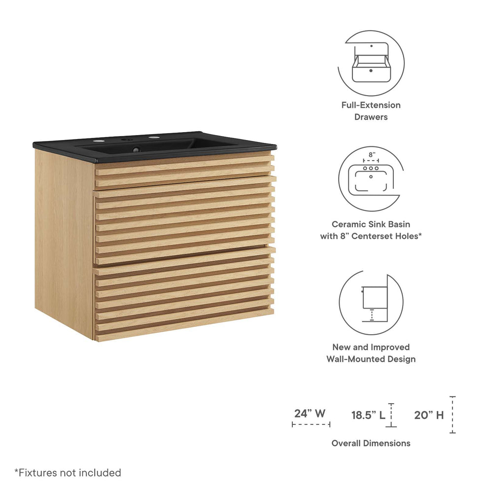 Modway Render 24" Wall-Mount Bathroom Vanity - EEI-5364 | Bathroom Accessories | Modishstore - 14