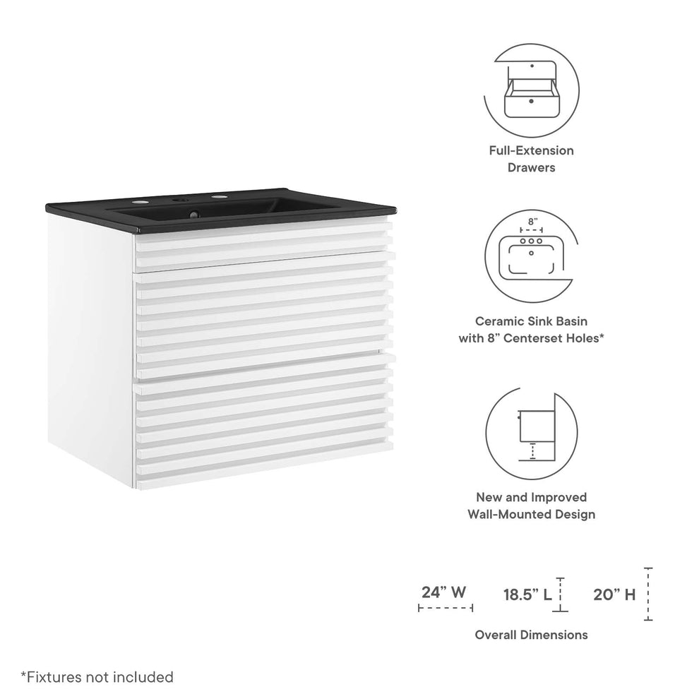 Modway Render 24" Wall-Mount Bathroom Vanity - EEI-5364 | Bathroom Accessories | Modishstore - 33