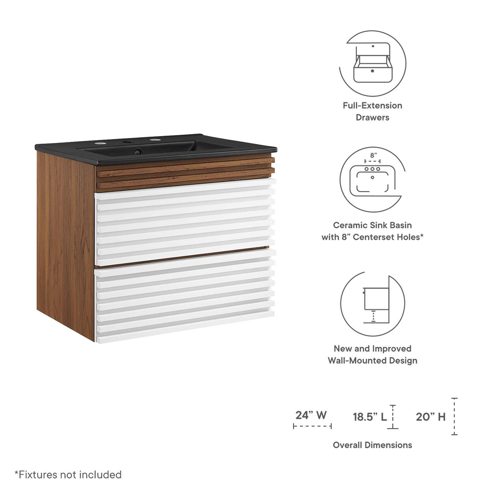 Modway Render 24" Wall-Mount Bathroom Vanity - EEI-5364 | Bathroom Accessories | Modishstore - 42