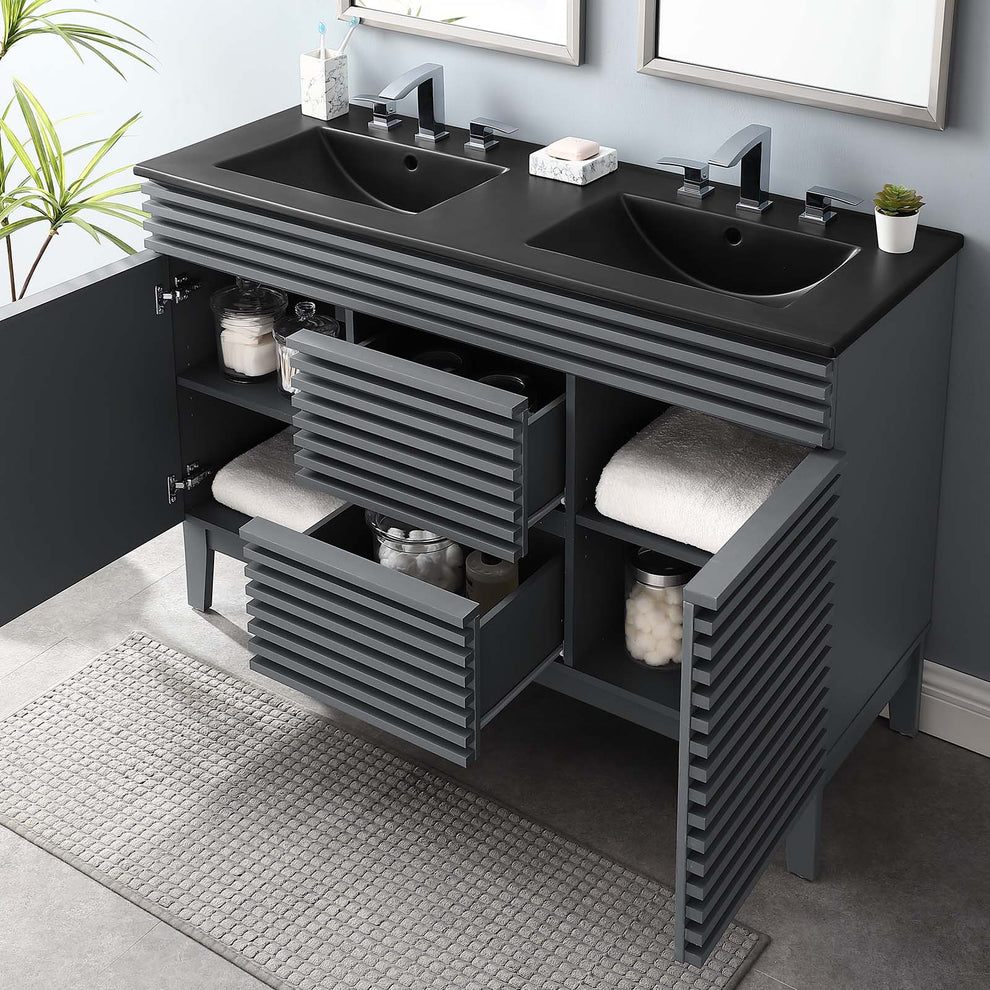 Modway Render 48" Double Sink Bathroom Vanity - EEI-5381 | Bathroom Accessories | Modishstore - 22