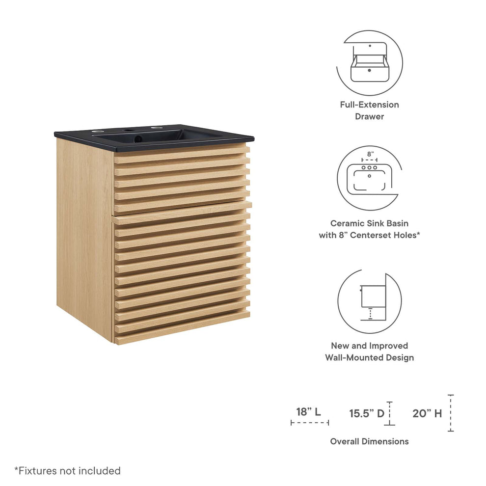 Modway Render 18" Wall-Mount Bathroom Vanity - EEI-5390 | Bathroom Accessories | Modishstore - 31