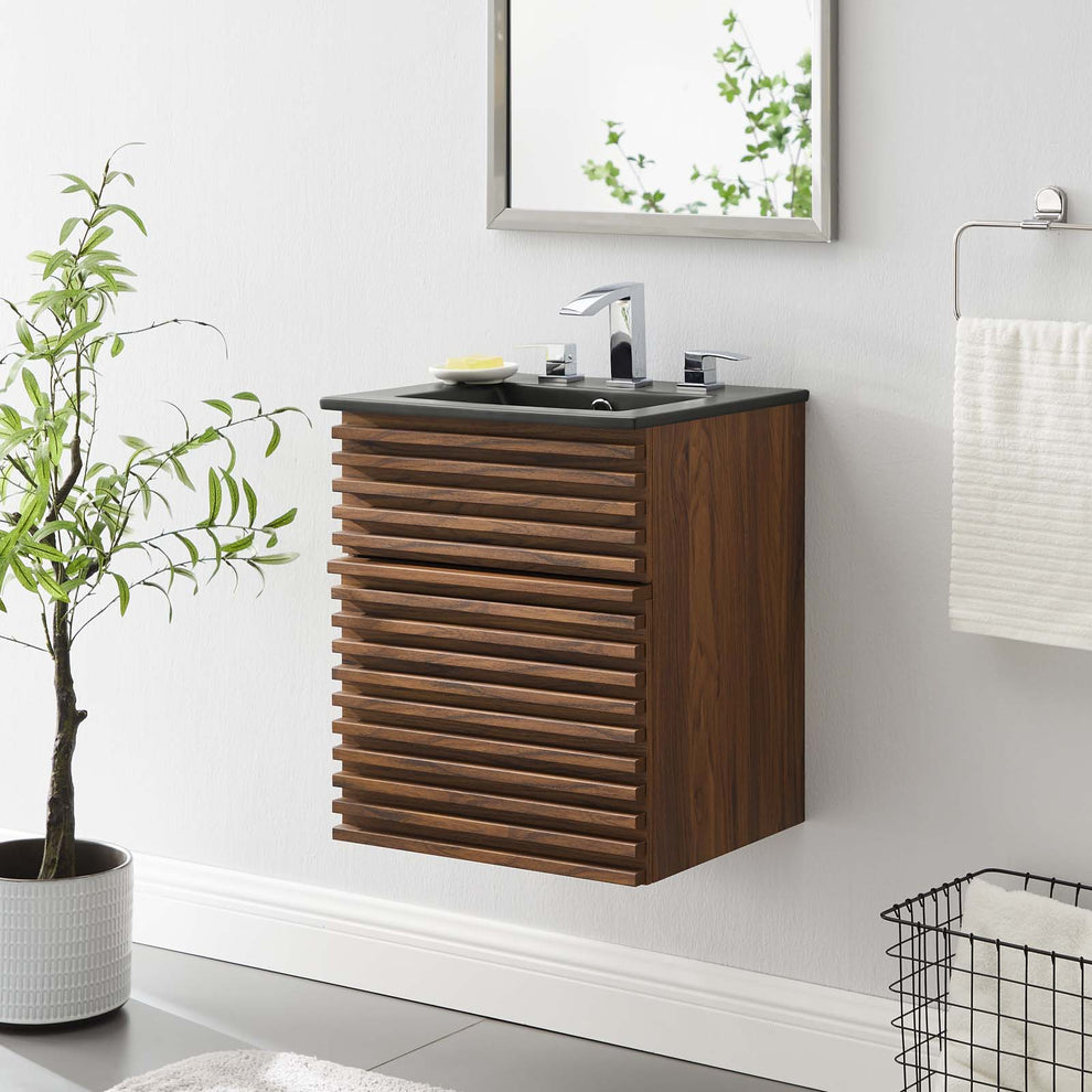 Modway Render 18" Wall-Mount Bathroom Vanity - EEI-5390 | Bathroom Accessories | Modishstore - 1