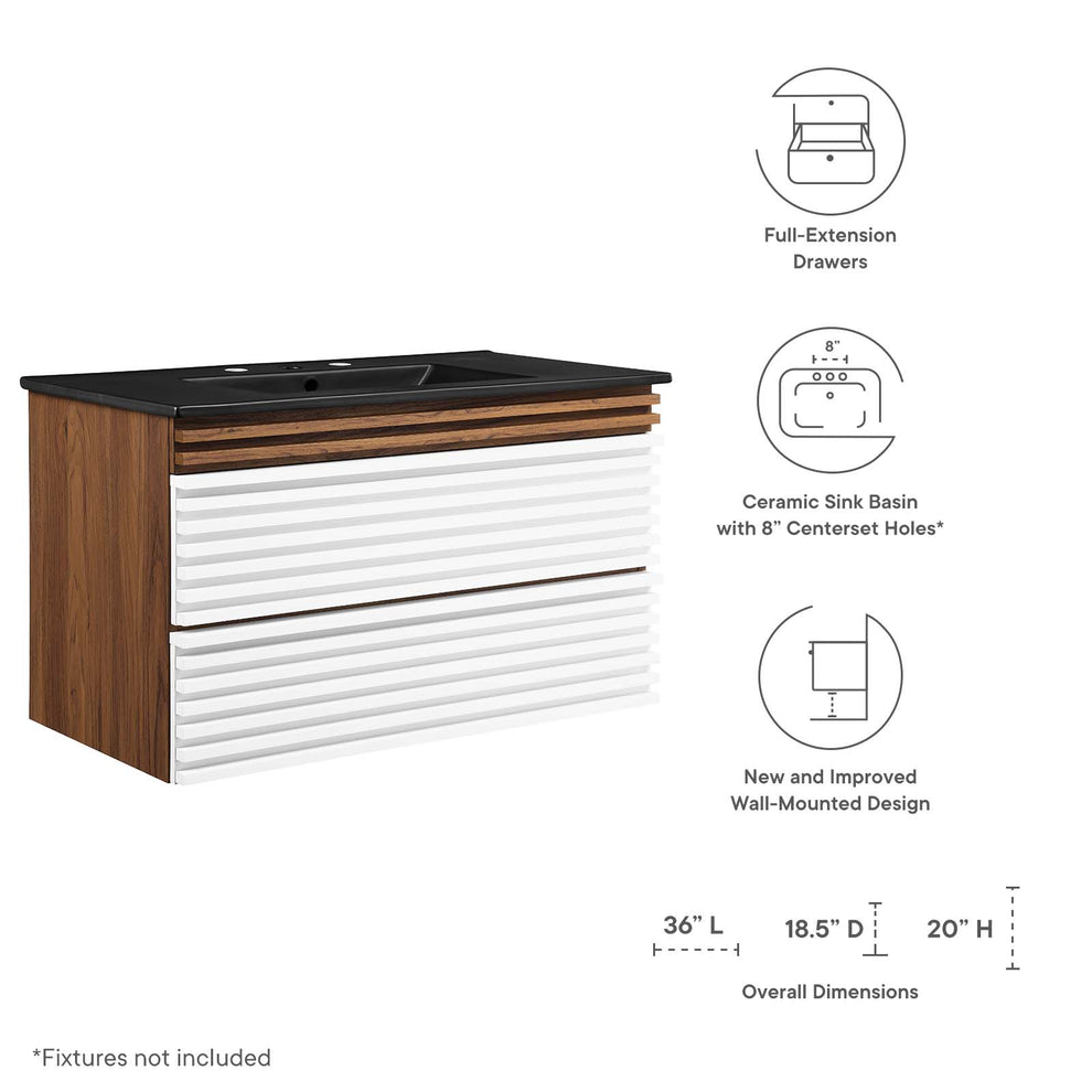 Modway Render 36" Wall-Mount Bathroom Vanity - EEI-5395 | Bathroom Accessories | Modishstore - 46