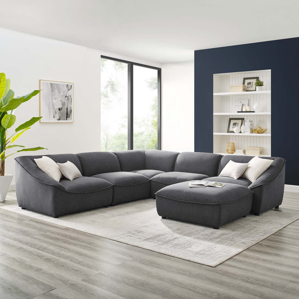 Modway Comprise 6-Piece Sectional Sofa - EEI-5411 | Sectional | Modishstore - 1
