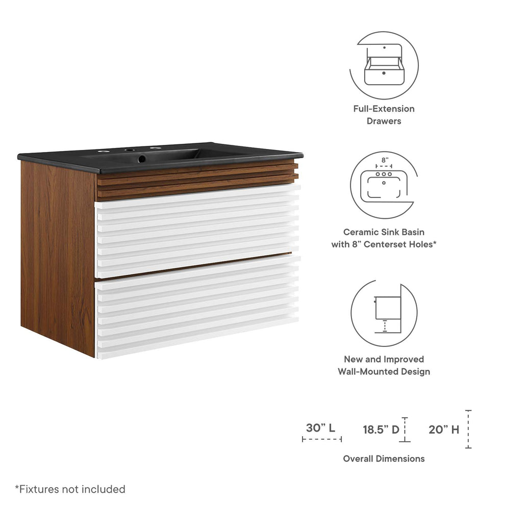 Modway Render 30" Wall-Mount Bathroom Vanity - EEI-5417 | Bathroom Accessories | Modishstore - 41