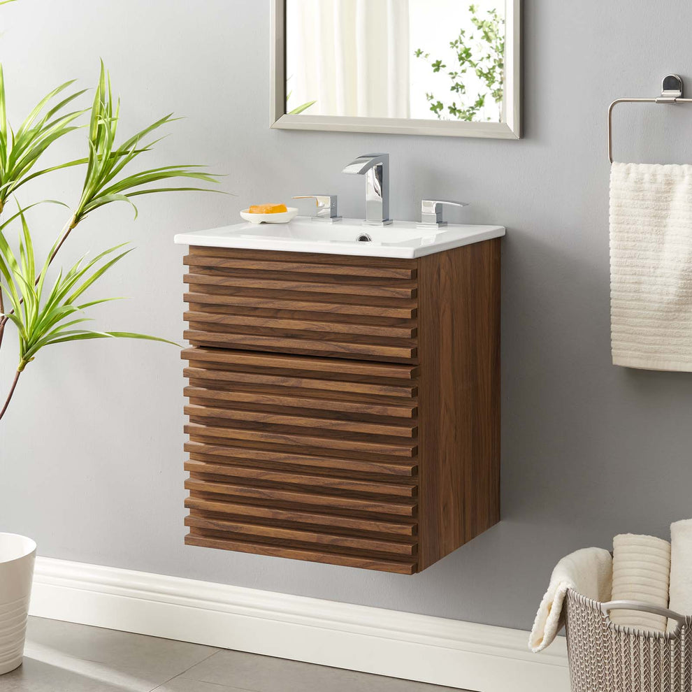 Modway Render 18" Wall-Mount Bathroom Vanity - EEI-5419 | Bathroom Accessories | Modishstore - 1
