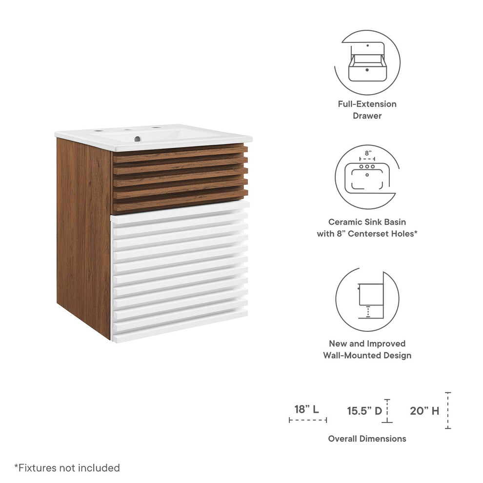 Modway Render 18" Wall-Mount Bathroom Vanity - EEI-5419 | Bathroom Accessories | Modishstore - 40
