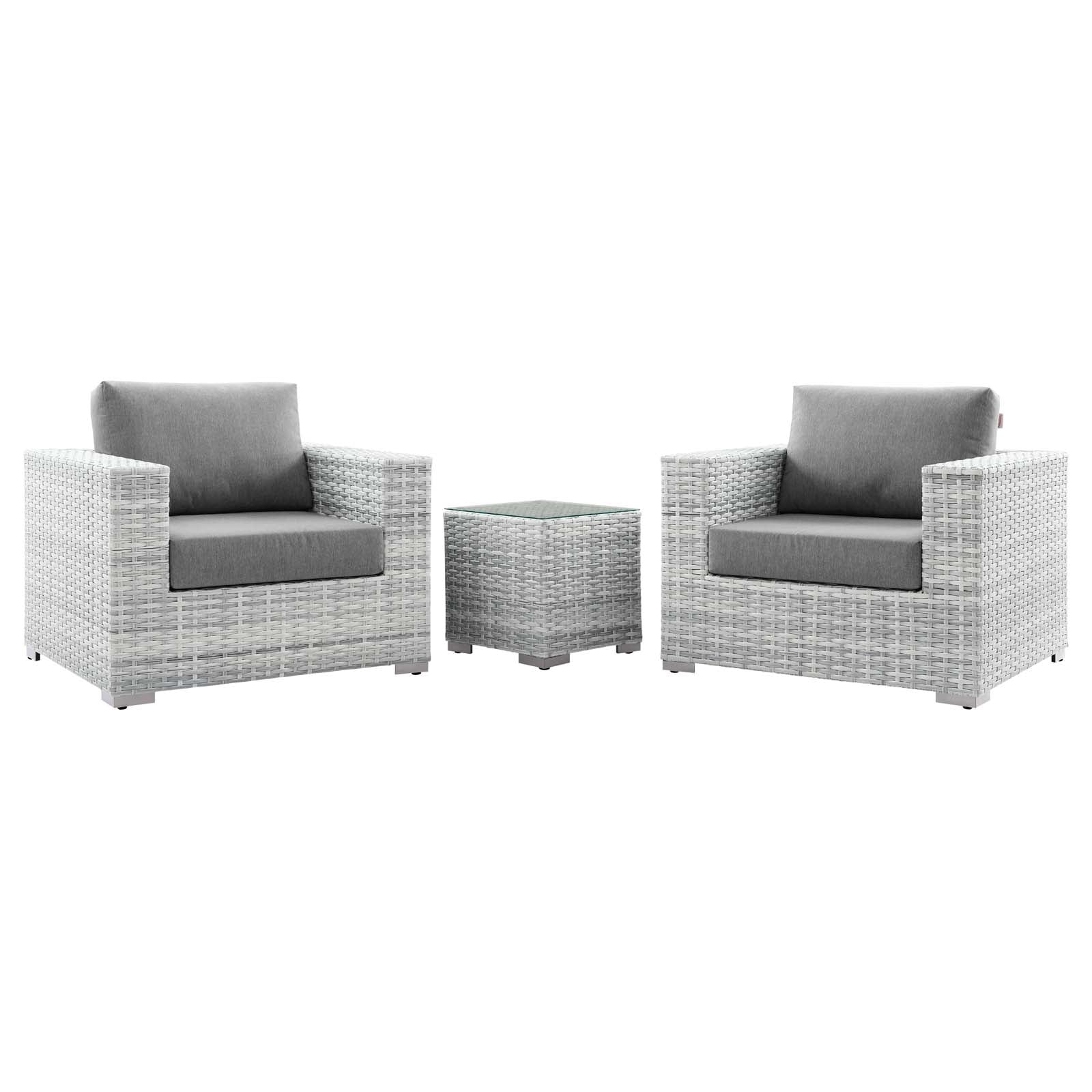 Modway Convene 3-Piece Outdoor Patio Set - EEI-5444 | Outdoor Sofas, Loveseats & Sectionals | Modishstore - 4