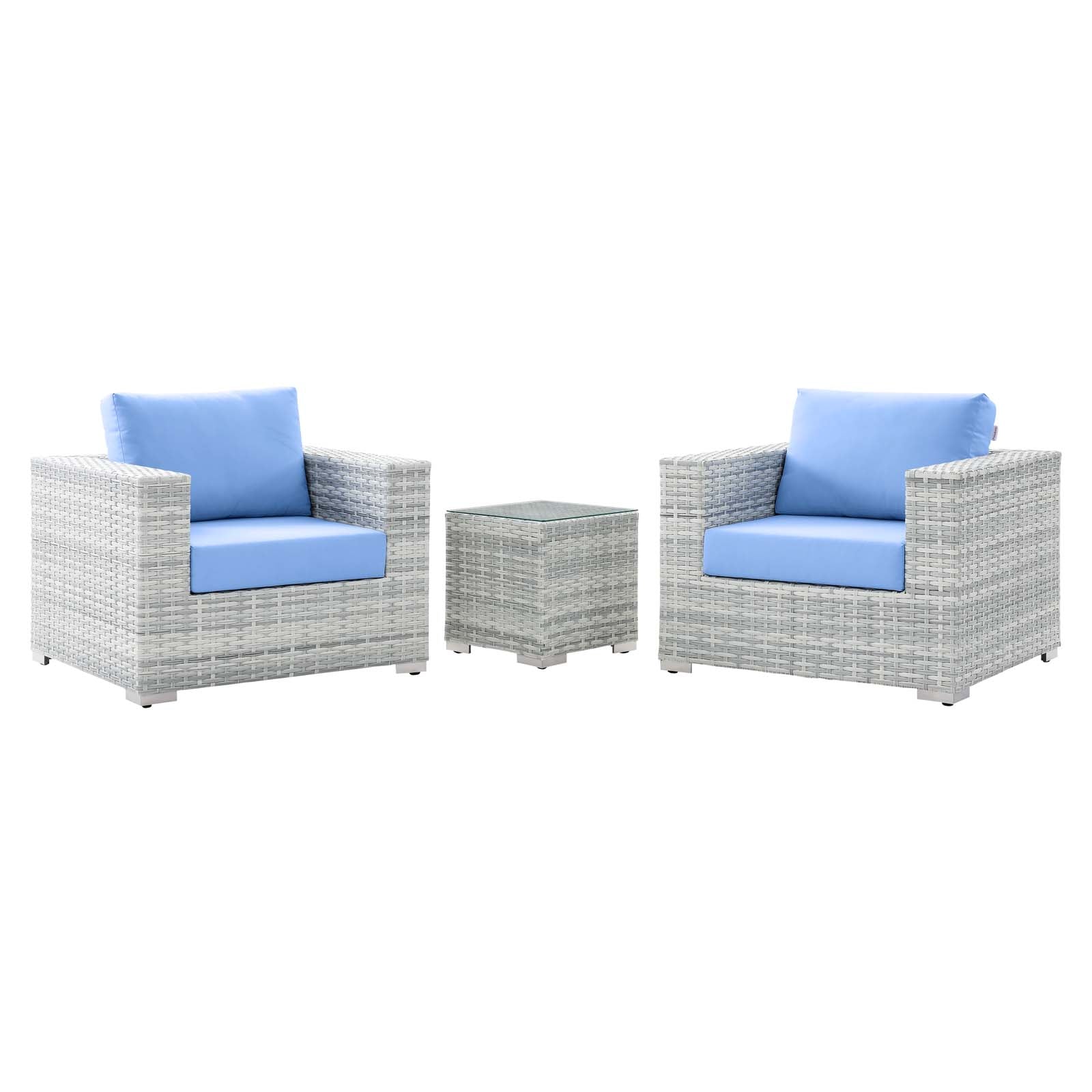 Modway Convene 3-Piece Outdoor Patio Set - EEI-5444 | Outdoor Sofas, Loveseats & Sectionals | Modishstore - 7