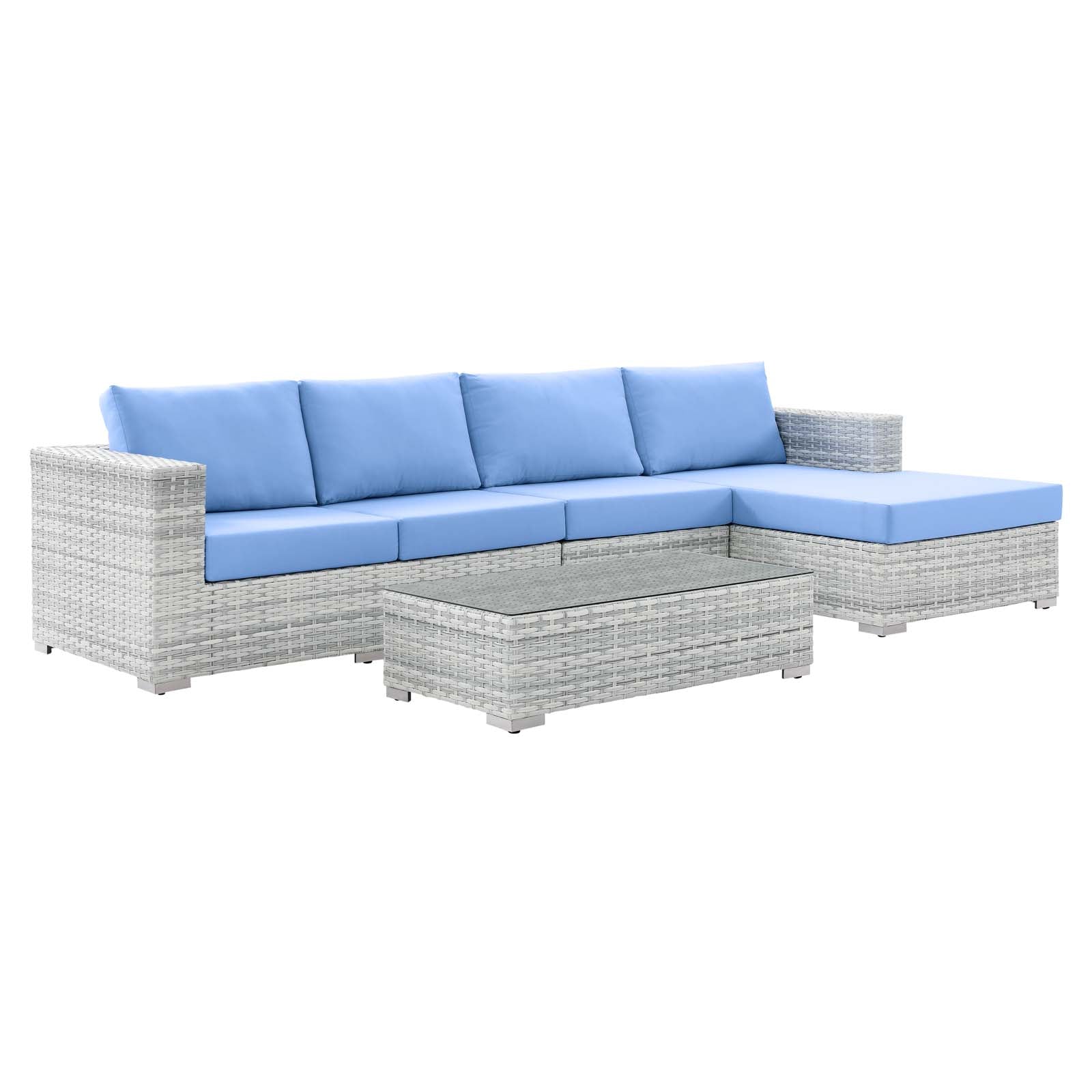 Convene 4-Piece Outdoor Patio Sectional Set By Modway - EEI-5445 | Outdoor Sofas, Loveseats & Sectionals | Modishstore - 2