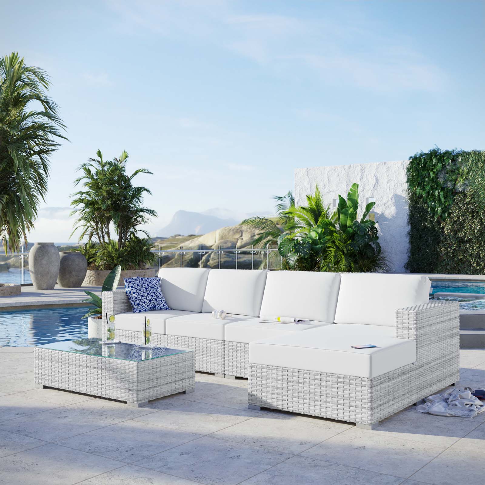 Convene 4-Piece Outdoor Patio Sectional Set By Modway - EEI-5445 | Outdoor Sofas, Loveseats & Sectionals | Modishstore - 16