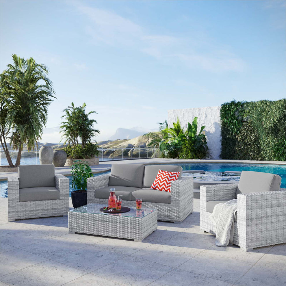 Modway Convene 4-Piece Outdoor Patio Set - EEI-5446 | Outdoor Sofas, Loveseats & Sectionals | Modishstore - 5