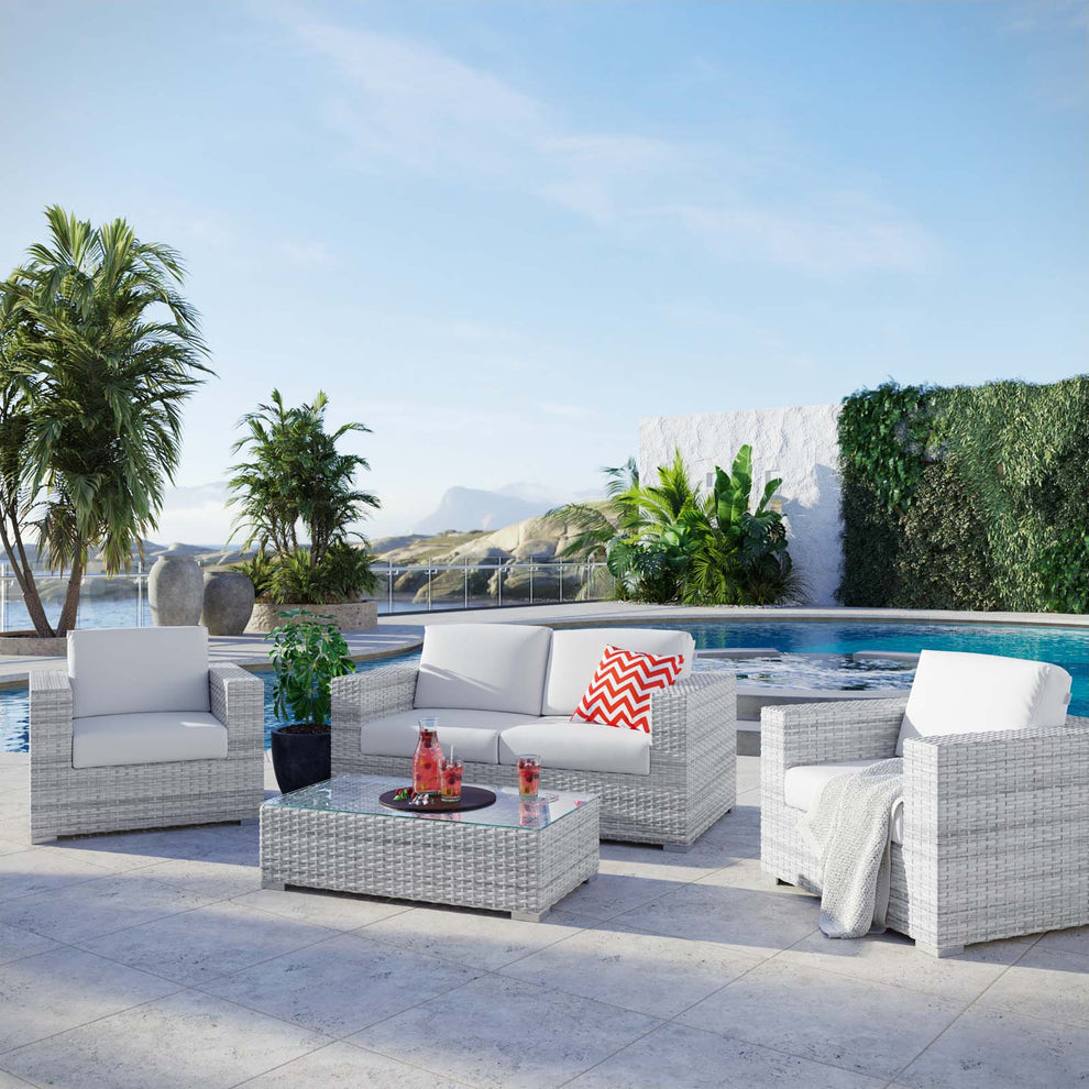Modway Convene 4-Piece Outdoor Patio Set - EEI-5446 | Outdoor Sofas, Loveseats & Sectionals | Modishstore - 9
