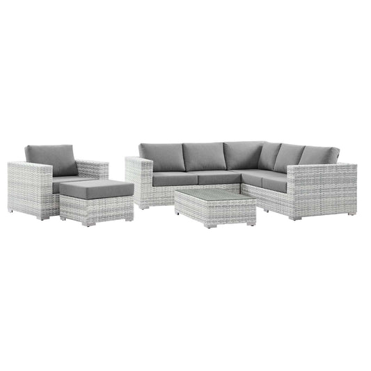 Modway Convene 6-Piece Outdoor Patio Sectional Set - EEI-5447 | Outdoor Sofas, Loveseats & Sectionals | Modishstore - 1