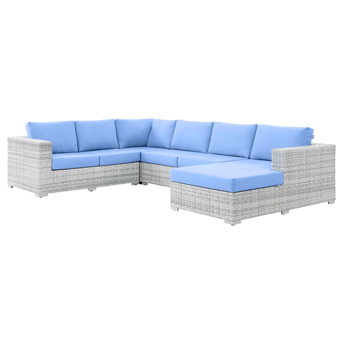 Modway Convene 5-Piece Outdoor Patio Sectional Set | Outdoor Sofas, Loveseats & Sectionals | Modishstore-10