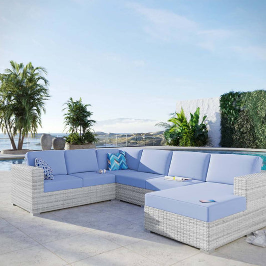 Modway Convene 5-Piece Outdoor Patio Sectional Set - EEI-5448 | Outdoor Sofas, Loveseats & Sectionals | Modishstore - 1