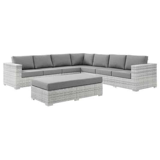 Modway Convene 6-Piece Outdoor Patio Sectional Set | Outdoor Sofas, Loveseats & Sectionals | Modishstore-4