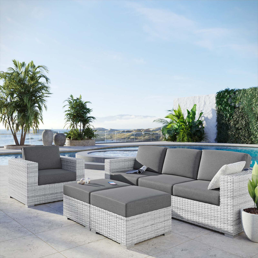 Modway Convene 4-Piece Outdoor Patio Set - EEI-5451 | Outdoor Sofas, Loveseats & Sectionals | Modishstore - 1