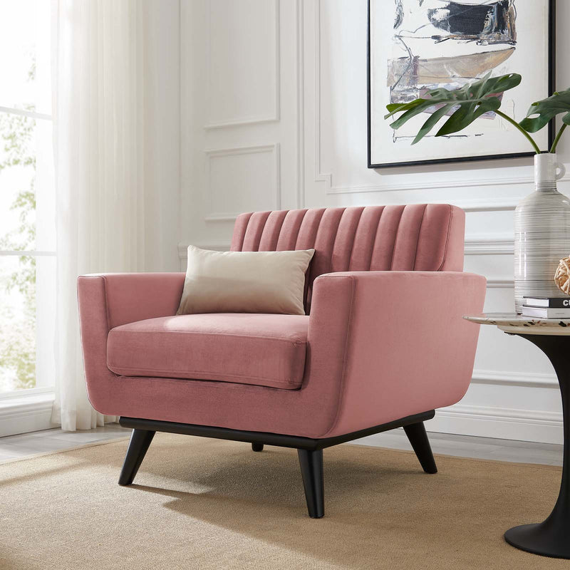 Modway Engage Channel Tufted Performance Velvet Armchair - EEI-5457 | Armchairs | Modishstore - 1