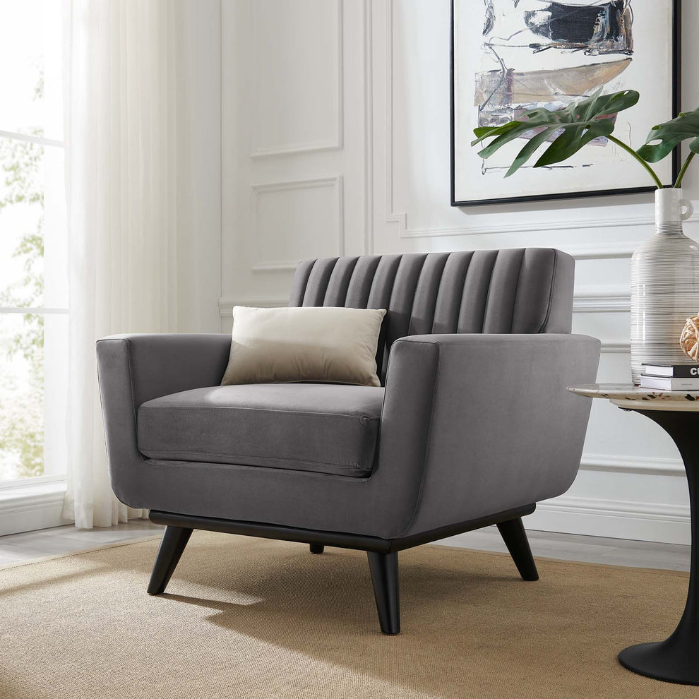 Modway Engage Channel Tufted Performance Velvet Armchair - EEI-5457 | Armchairs | Modishstore - 8