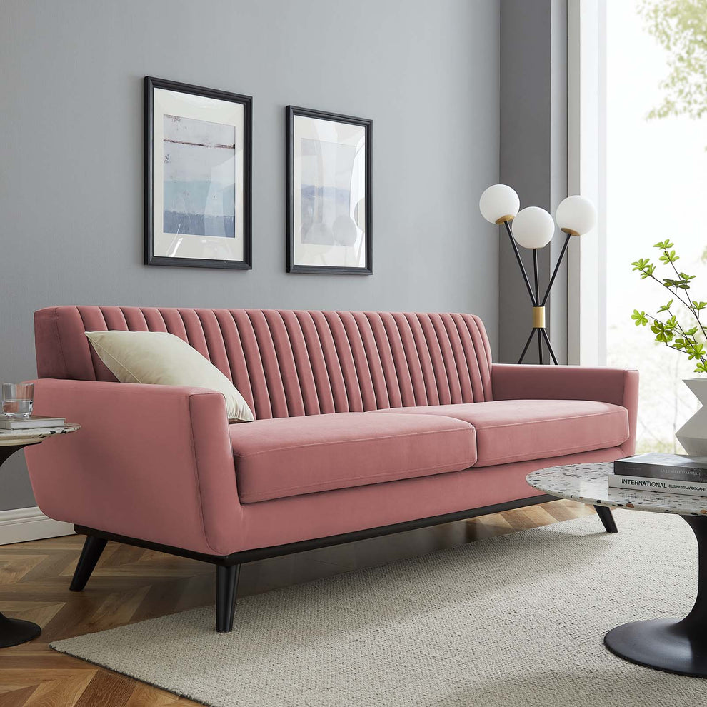Modway Engage Channel Tufted Performance Velvet Sofa - EEI-5459 | Sofas | Modishstore - 1