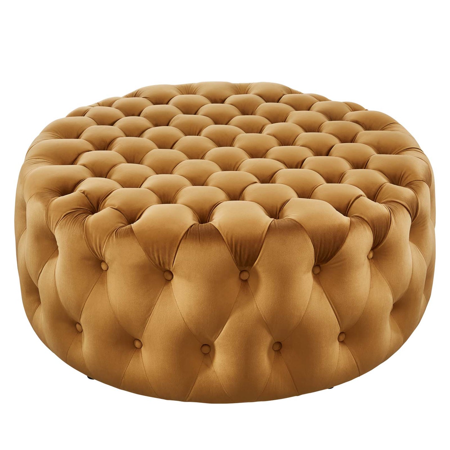 Amour Tufted Button Large Round Performance Velvet Ottoman By Modway - EEI-5469 | Ottomans | Modishstore - 7