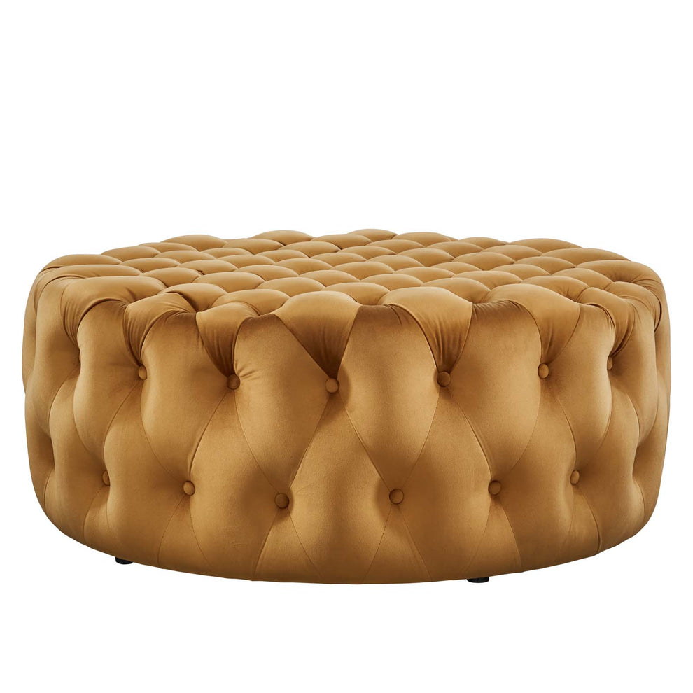 Amour Tufted Button Large Round Performance Velvet Ottoman By Modway - EEI-5469 | Ottomans | Modishstore - 9