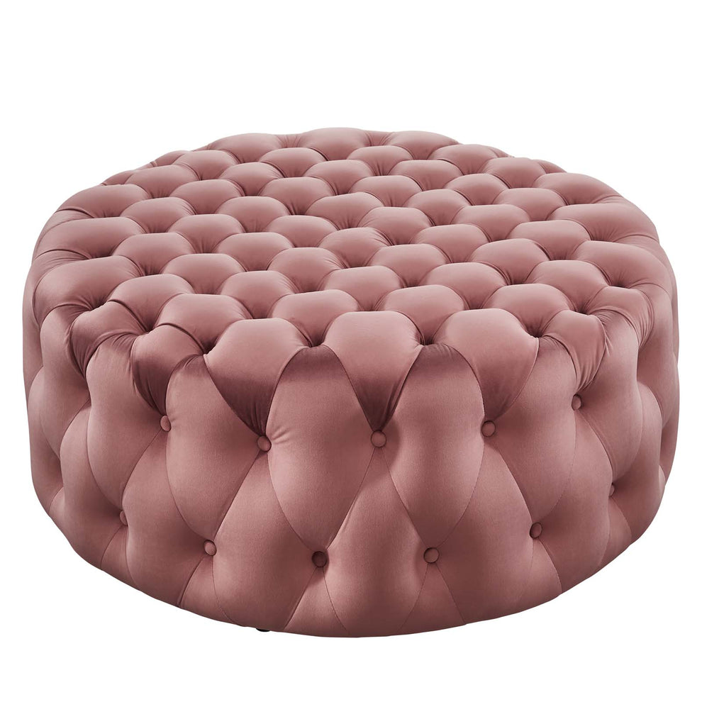 Amour Tufted Button Large Round Performance Velvet Ottoman By Modway - EEI-5469 | Ottomans | Modishstore - 13