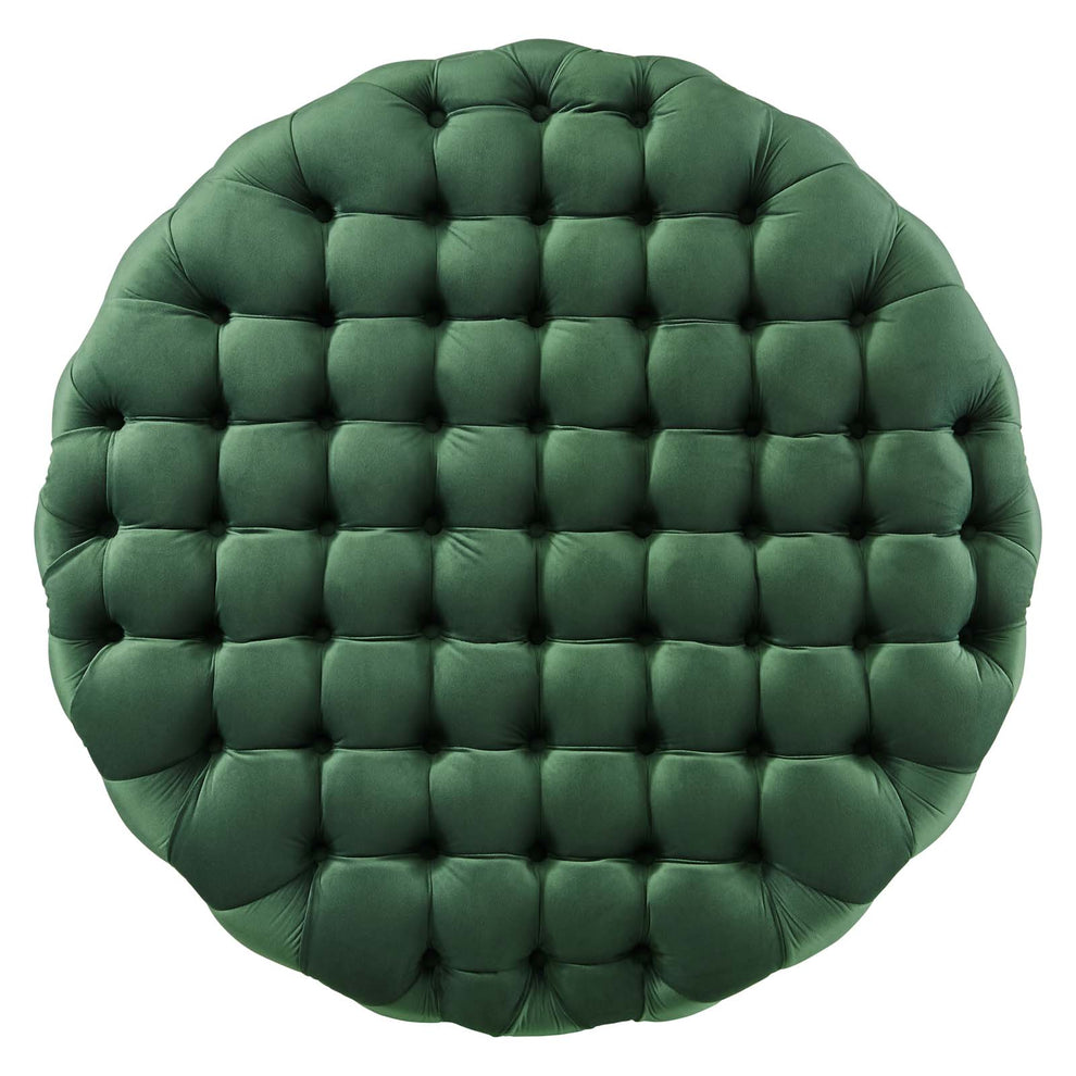 Amour Tufted Button Large Round Performance Velvet Ottoman By Modway - EEI-5469 | Ottomans | Modishstore - 20