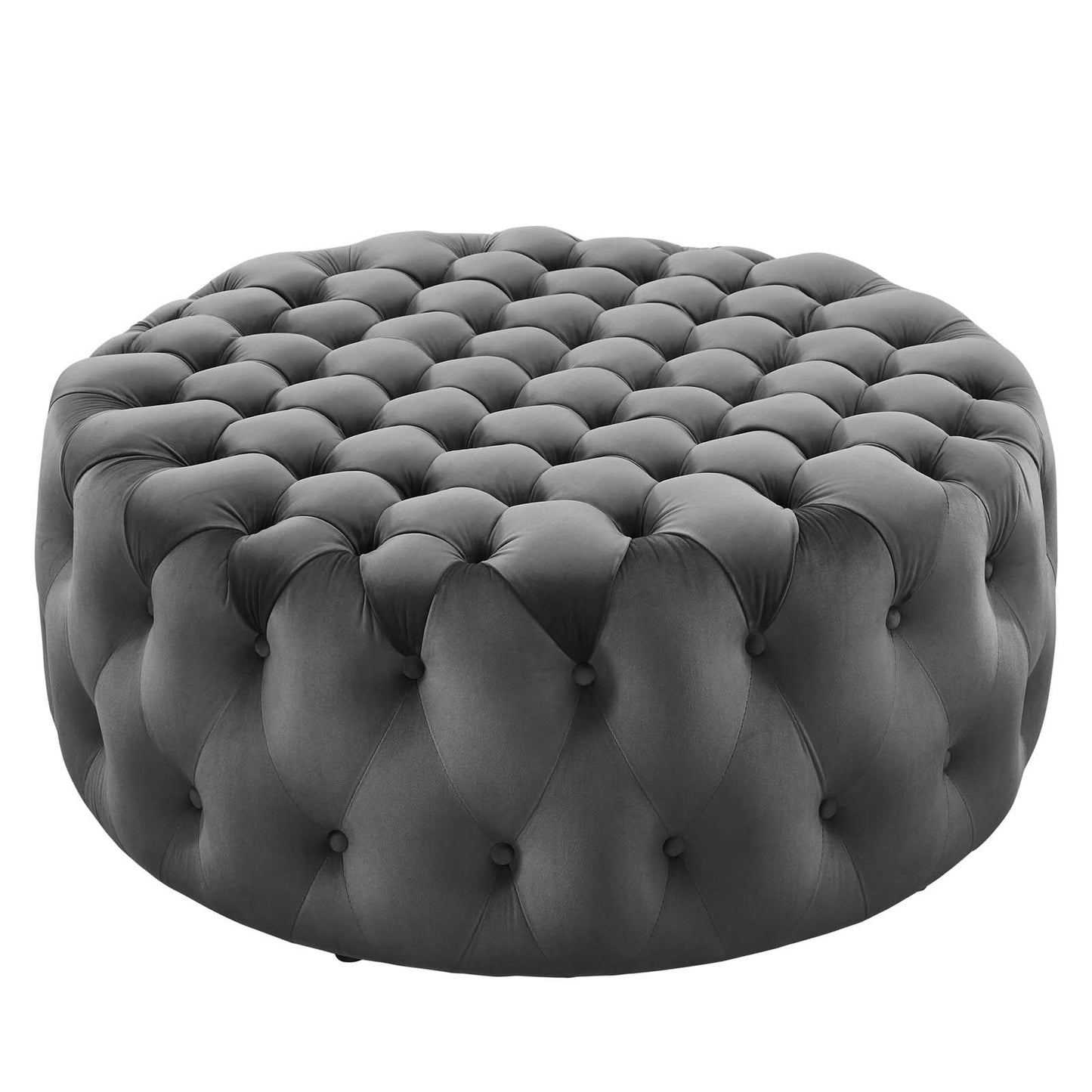 Amour Tufted Button Large Round Performance Velvet Ottoman By Modway - EEI-5469 | Ottomans | Modishstore - 25