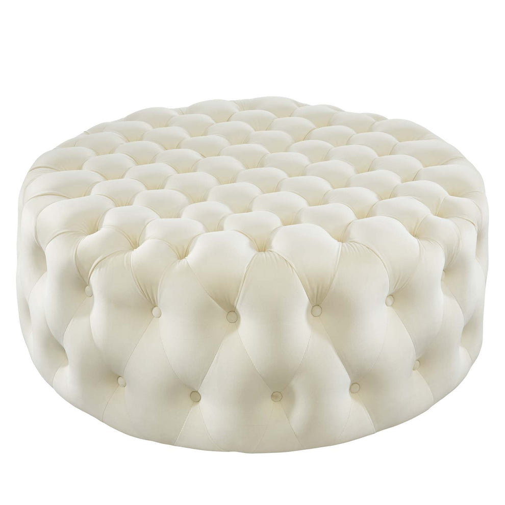 Amour Tufted Button Large Round Performance Velvet Ottoman By Modway - EEI-5469 | Ottomans | Modishstore - 31