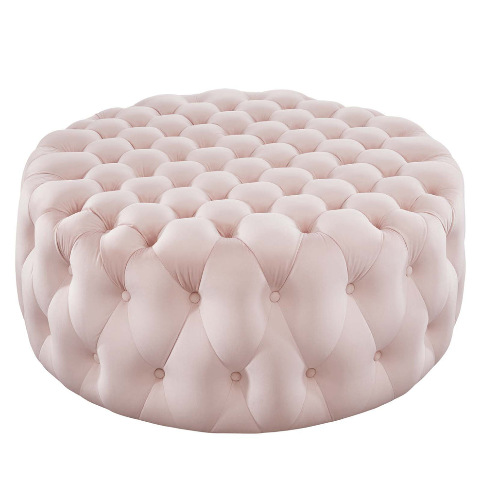 Amour Tufted Button Large Round Performance Velvet Ottoman By Modway - EEI-5469 | Ottomans | Modishstore - 55